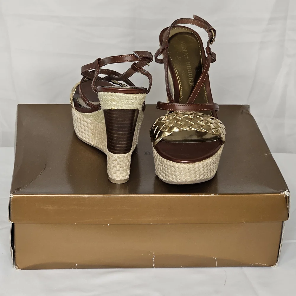 Audrey Brooke Bohemian Brown and Gold Women's Sandals